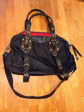 MZ Wallace Bag with Red Zip Accent and Leather Trim